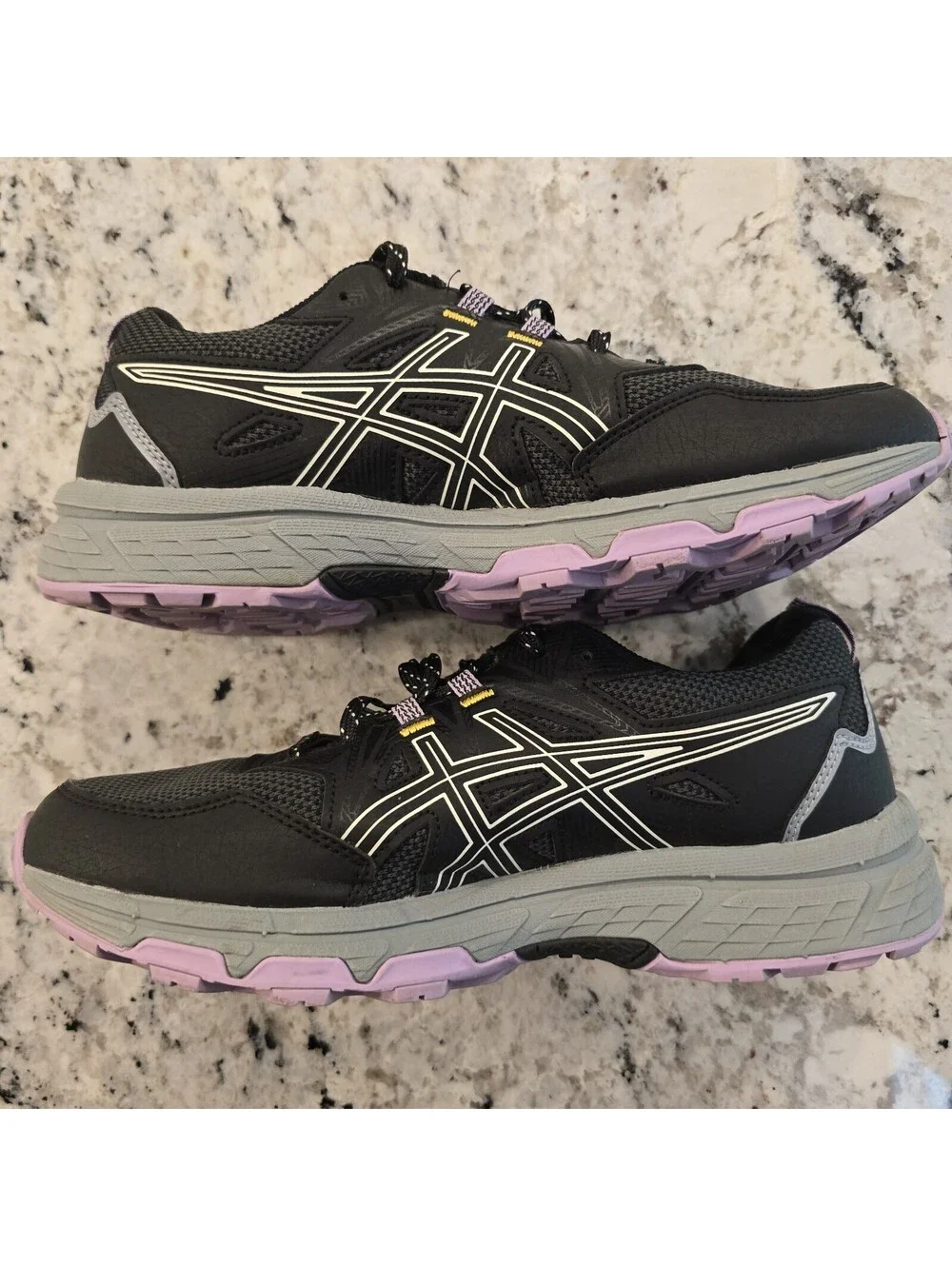 Asics Womens Gel Venture 8 1012A708 Black Purple Shoes Sneakers Size 9.5